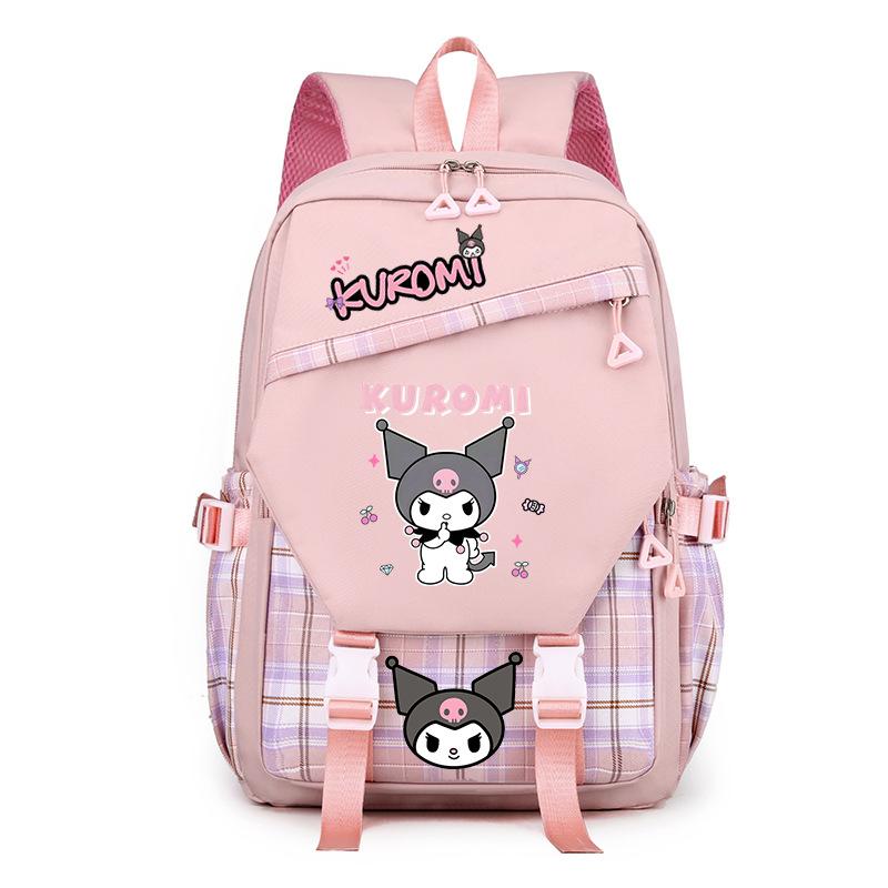 Cool Lomi Kuromi Backpack Student Schoolbag Anime Cartoon Print Junior High School High School Large Capacity Schoolbag