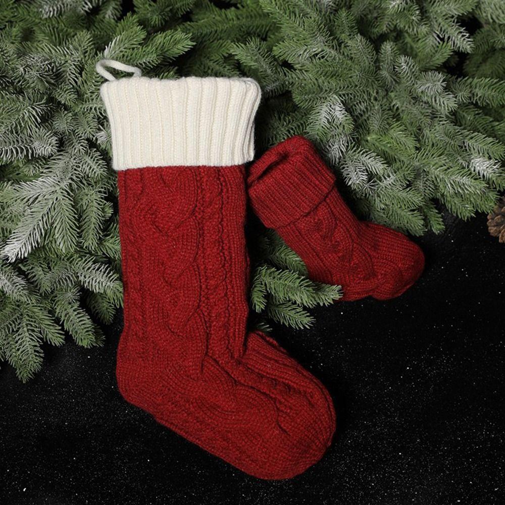 Winter Christmas Stocking Sack Santa Claus Christmas Tree Decor Christmas Gift Bag  Home