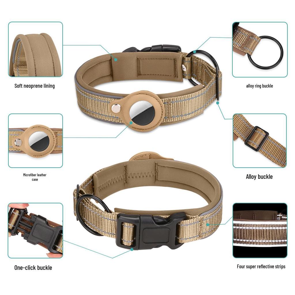 24h Delivery Pet Tracking Collar with Apple AirTag for Dogs - Anti-Lost Device