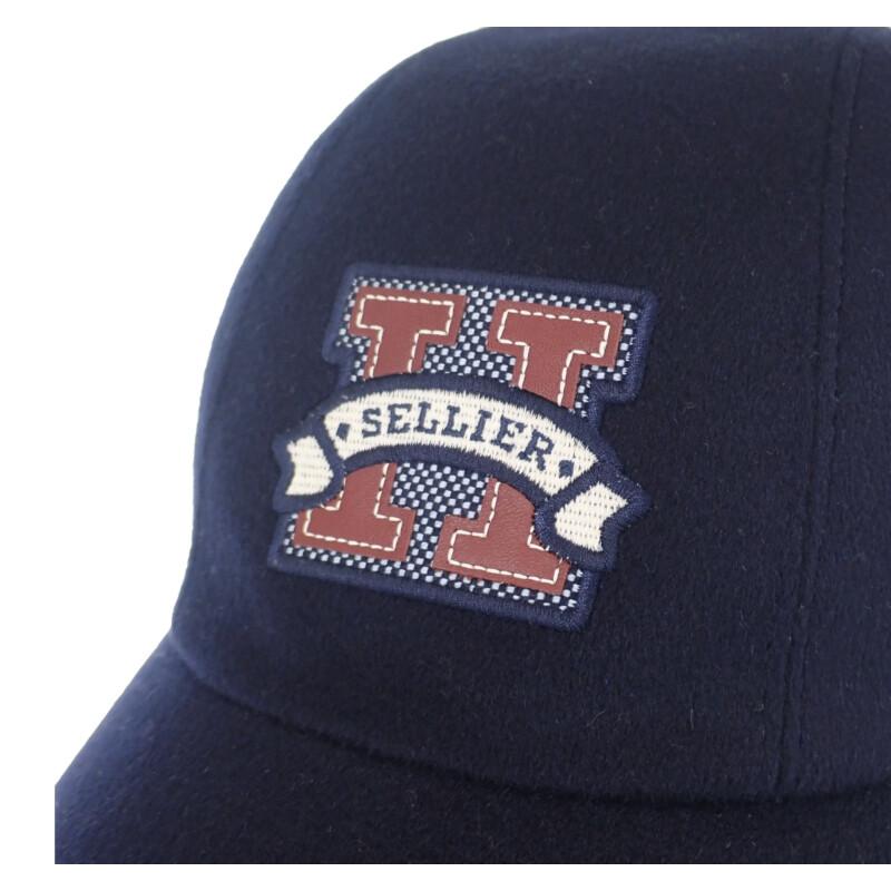 HERMES  H232032N_I258 58  Cap Navy Cashmere/silk Mens