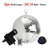Disco Ball with Motor 8/10/12" Hanging Mirror Ball Rotating Motor with RGB Pinspot Lamps for Club Disco Party Wedding Decor