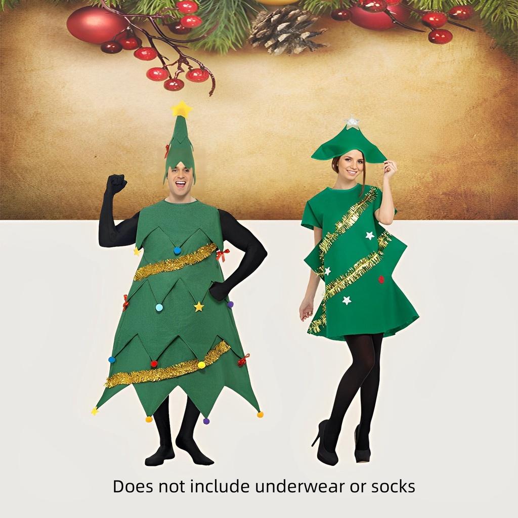 Christmas Adult Tree Skirt Cosplay Men Women Costume Outfits Christmas Party Set