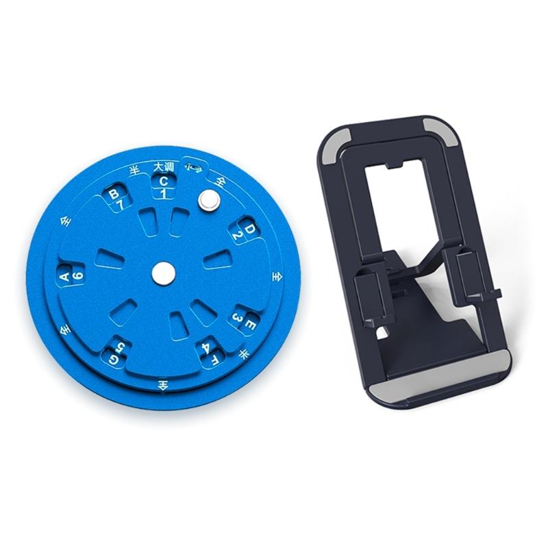 

Round Guitar Chord Wheel Wooden Melodies Tool Musical Chord Wheel for Musicians Guitar Accessories синій