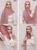 Solid Modal Jersey Instant Hijab Scarf Muslim Woman Bonnet Hijab Shawl Lady Soft Long Wraps Church Prayer Turban Headband