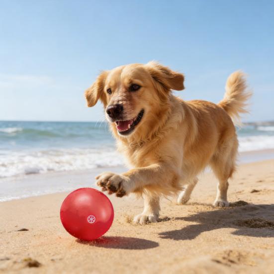 Dog Chew Ball Food-Grade Bite-Resistant Small Medium Dogs Toy for 7.5cm Spherical Shape Teeth-Cleaning Toy