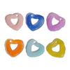 Big Hole Resin Smudged Love- Heart Beads for Headwear Ear Jewelry Accessories