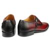 Fashion Fashion Wedding Shoe Snake Design Printing Loafers Zapatos Hombre Elegant Office Casual Metal Buckle Male Wear Rubber Bottom Red