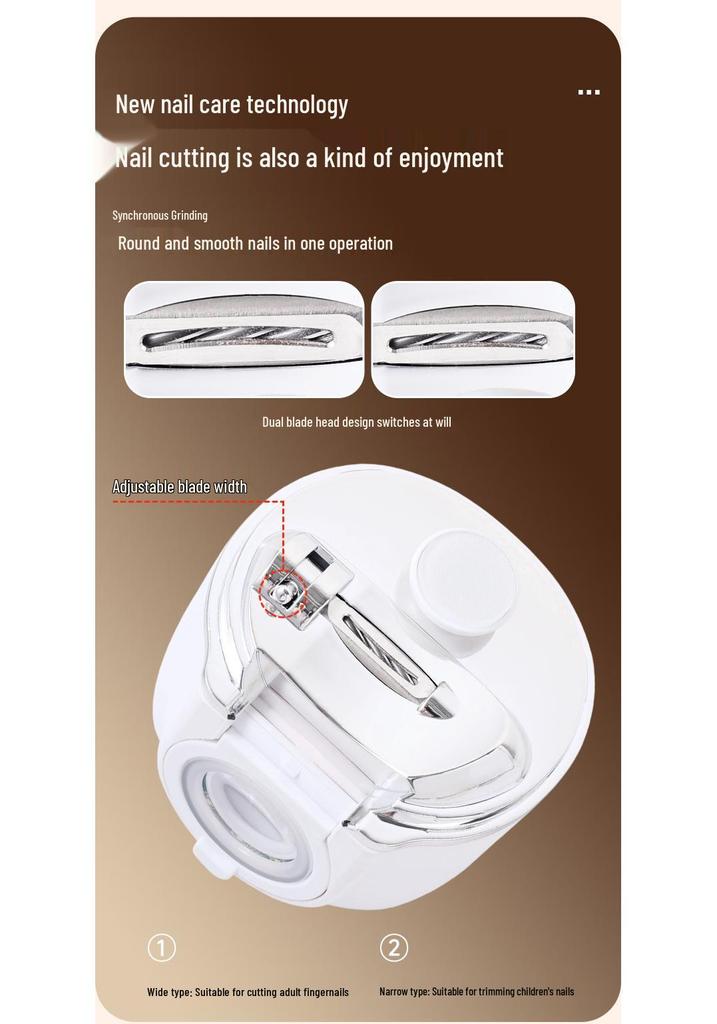 Portable Electric Nail Clipper: Automatic, Anti-Pinch Design for Elderly, Children, and Adults - Nail Grinder and Trimmer.