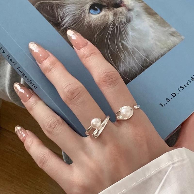 Elegant Adjustable Pearl Cluster Ring For Women With Geometric Design Perfect For Fashionable Summer 2023