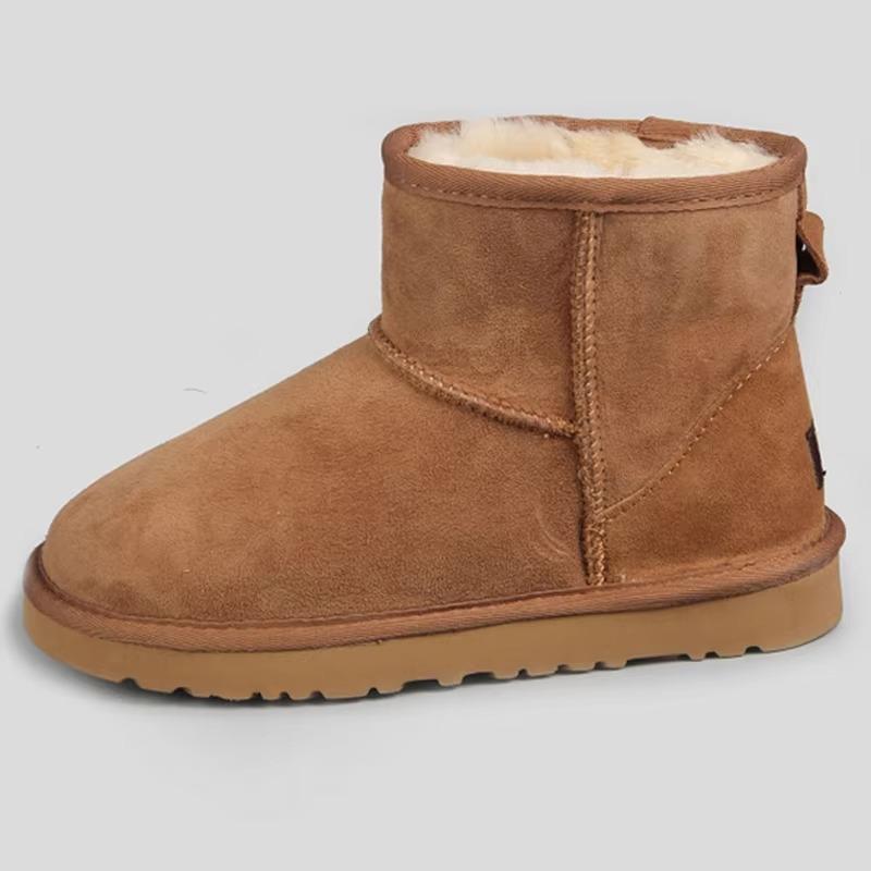 Women's Snow Boots 100% Genuine Sheepskin Leather Ankle Warm Winter Shoes Large Size 35-44 for Wholesale/Retail