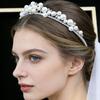 Beautiful Pearls Tiaras Brides Hairband with Intricate Detailing and Comfortable Wear for Photoshoots and Receptions