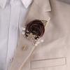 Elegant Chest Flower Fake Pearl Rose Groom and Groomsmen Accessories Light Luxury Lapel Flower Wedding Brooch Bridesmaid Group