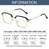 Anti-Blue Light Half-frame Glasses Women Alloy Men Eyeglass Frame Fashionable Square Eyebrow Optical Prescription Glasses Frame