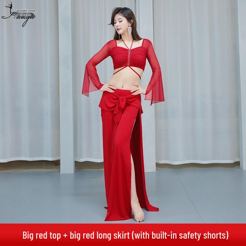Huayu Women's Oriental Belly Dance Costume with Belly-Covering Suit for Autumn/Winter 2025