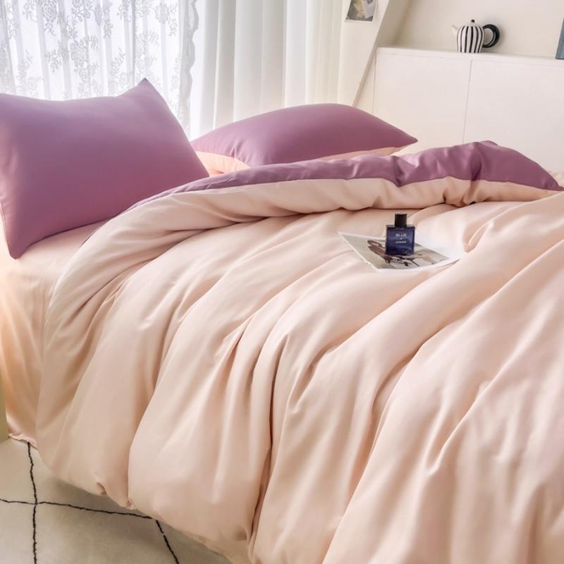 Summer Cool Ice Silk Solid Color Duvet Cover Size Twin/Full/Queen/King