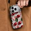 3D Three-dimensional Cherry Bow Magnetic Mobile Phone Case iPhone15 Anti-drop Two-in-one Film Case Apple 17pm