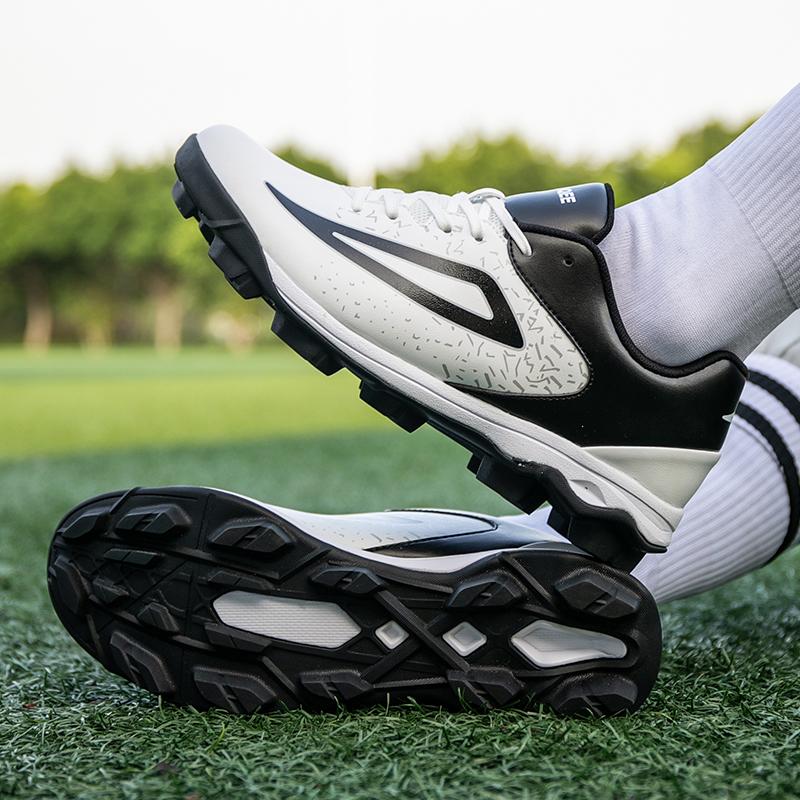 PU Leather Baseball Shoes Non-slip Men's Sports Shoes Waterproof Sneakers Elastic Trainers Rubber Soled Shoes