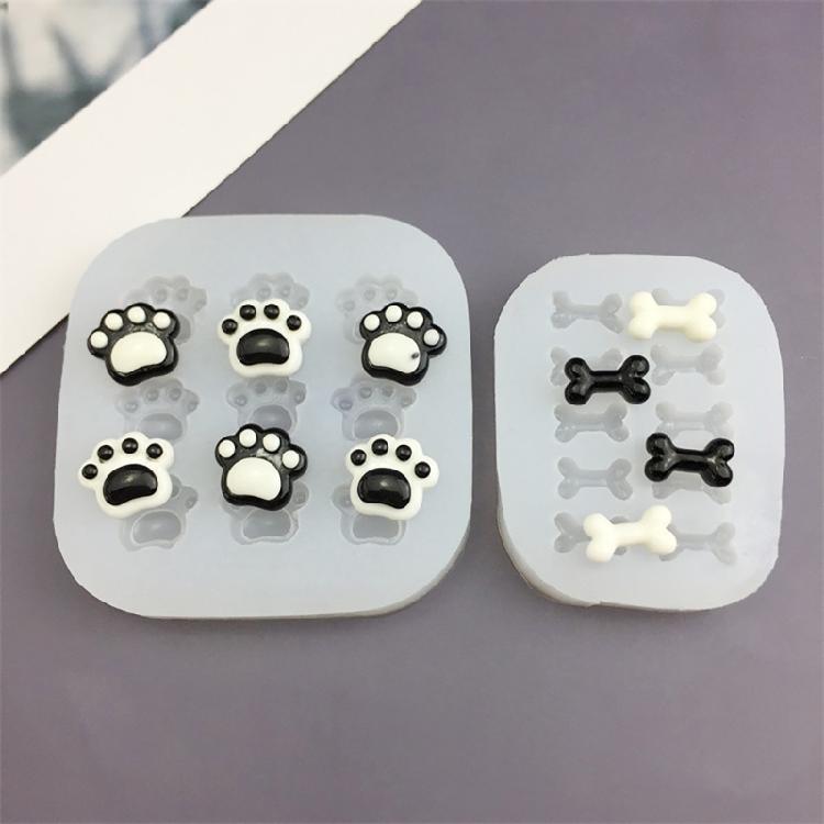 3Pcs Flexible Silicone Molds for Cats Paws/Bone Shape Dessert Chocolate and Candy Baking Moulds Kitchen Accessories