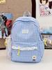 School bag new fresh plaid lace backpack, versatile for daily use, large capacity for outings, commuting, student backpack