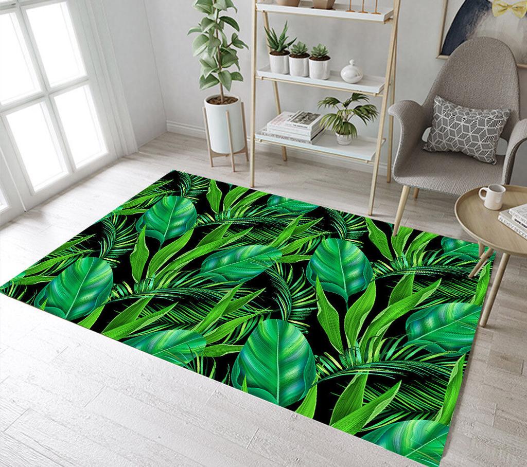 Covor de Vară Frunze Tropicale Hawaiene Covor cu Frunze de Palmier Covor de Zonă Pentru Decor Living Dormitor Covoraș de Podea Frunză Verde Covoraș de Ușă pentru Intrare