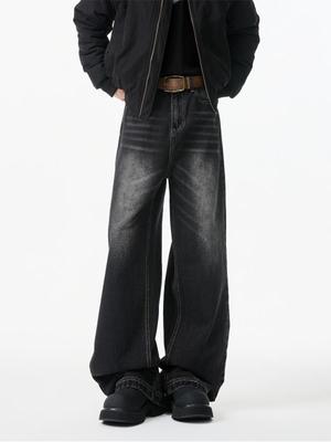 Herren Amerikanische Cleanfit Weitbeinige Jeans: Rebellisch, Gutaussehend, Hochwertig, Trendig, Gerade geschnitten, Locker, Perfekt für Frühling und Herbst.