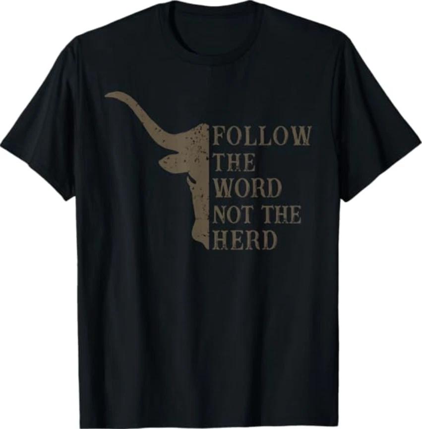 Follow The Word Not The Herd Christian Cow T-Shirt M