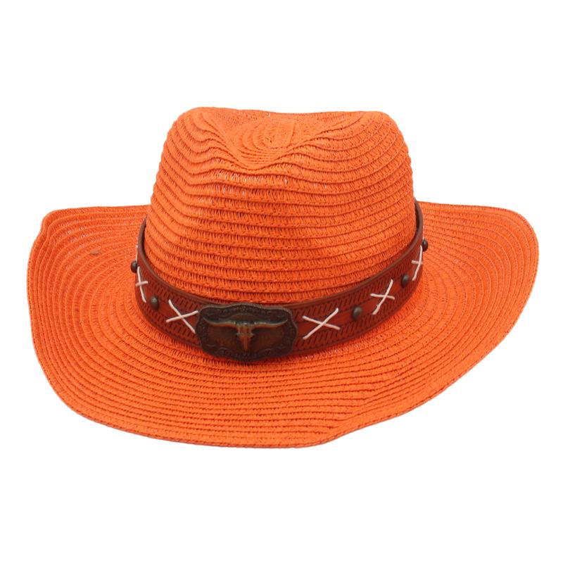 New adjustment soft denim straw hat ethnic style big brim top hat men's and women's outdoor sun hat