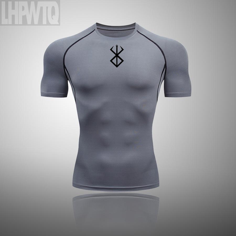 Men Short Sleeve T Shirt Compression Tights Men Fitness Running T-Shirt Breathable Sport Set Rashgard Gym Clothing