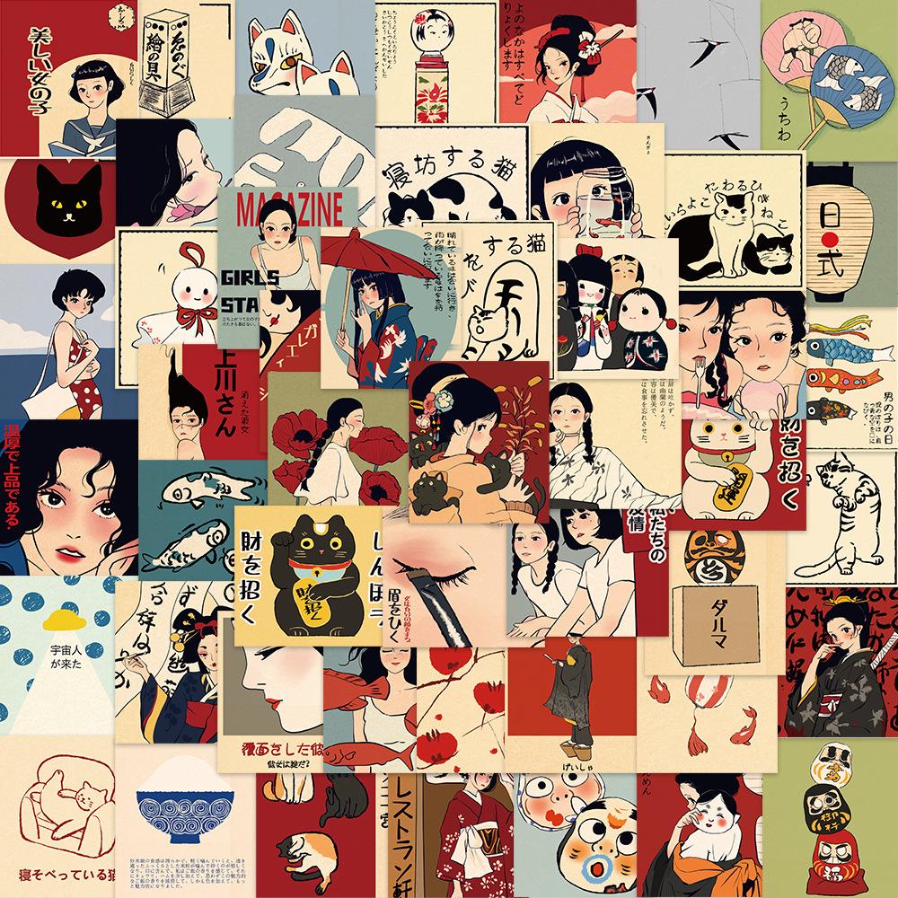 50 Little Chun Ri and Graffiti Stickers Personalized Decorative Guitar Laptop Suitcase DIY Waterproof Stickers
