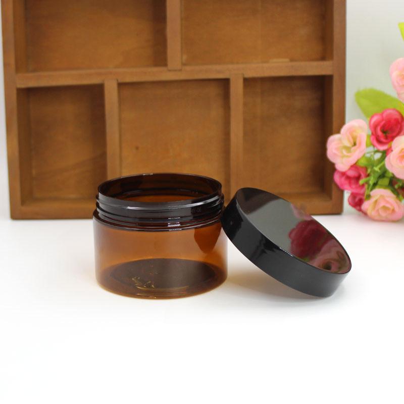 PET Plastic Wide Mouth Cream Bottle with Black Lid (80g-250g)