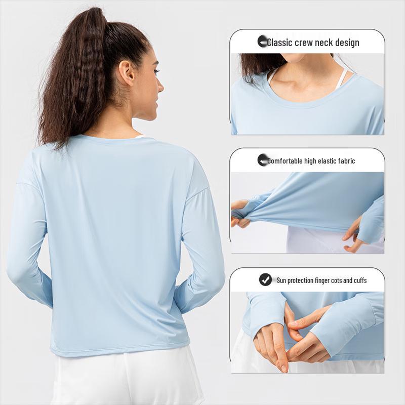Women's Loose Fit Sun Protection Cooling Long Sleeve Sport Top