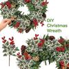 6Pcs Artificial Plants with Holly Berries Pine Cones Faux Greenery Branch Fake Red Berries Green Plants Stems Christmas Holiday Party Decoration