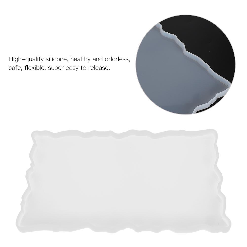 Silicone Fruit Tray Tea Tray Mold Irregular Coasters Art DIY Mould with Handle