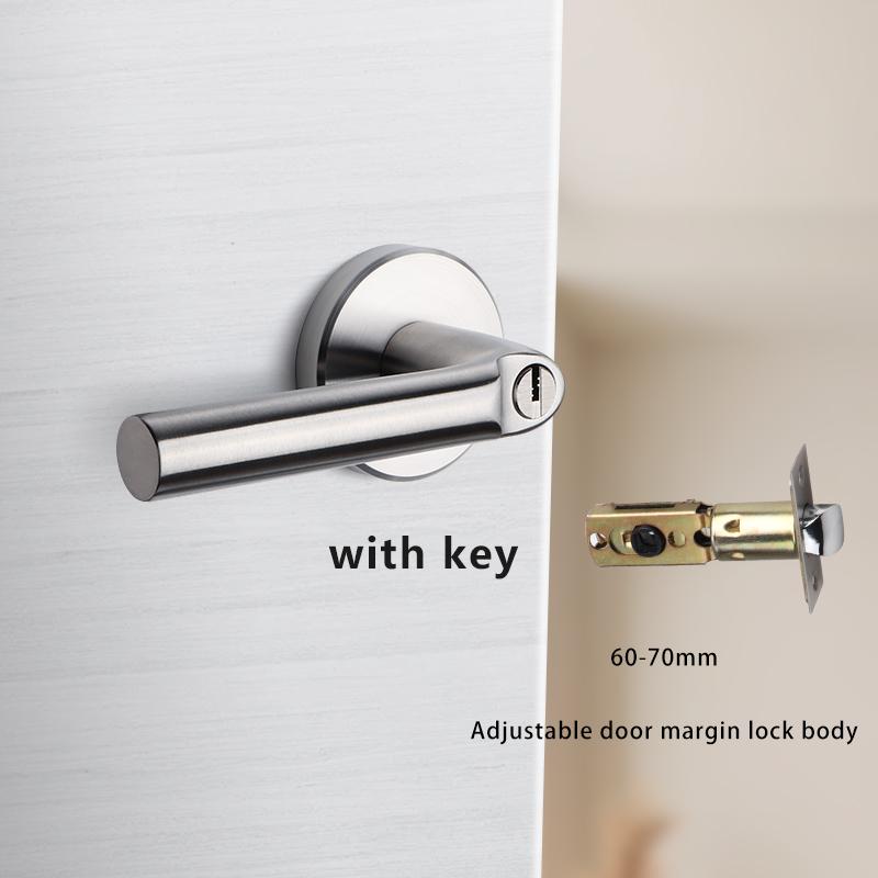 304 Stainless Steel Fire Door Fire Door Lock With Key Three-lever Handle Lock Replacement Ball Lock Bathroom Keyless Door Lock