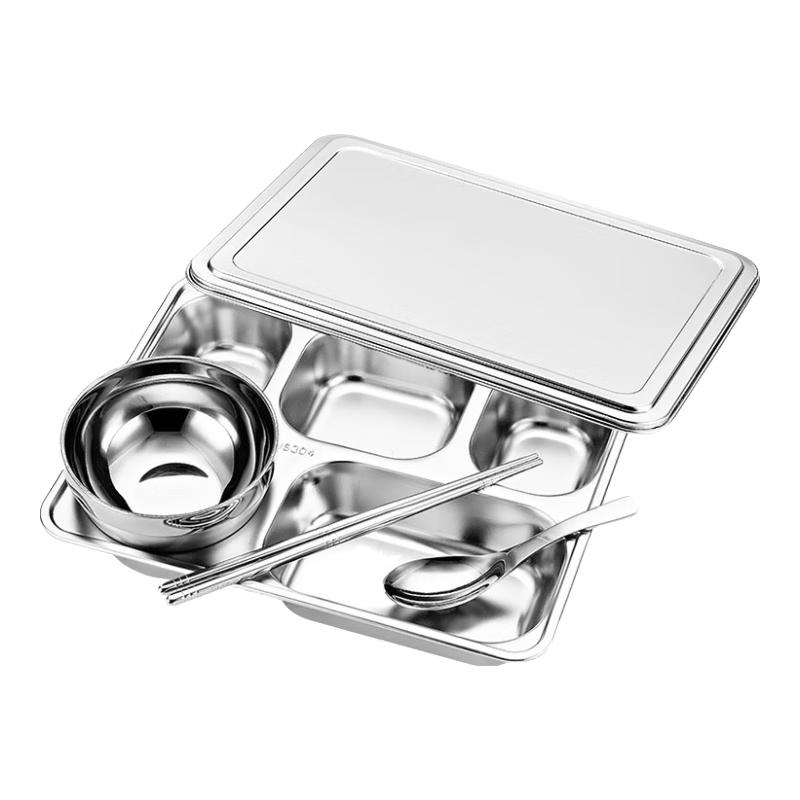 Tiger Sparrow Stainless Steel Divided Lunch Plate Set