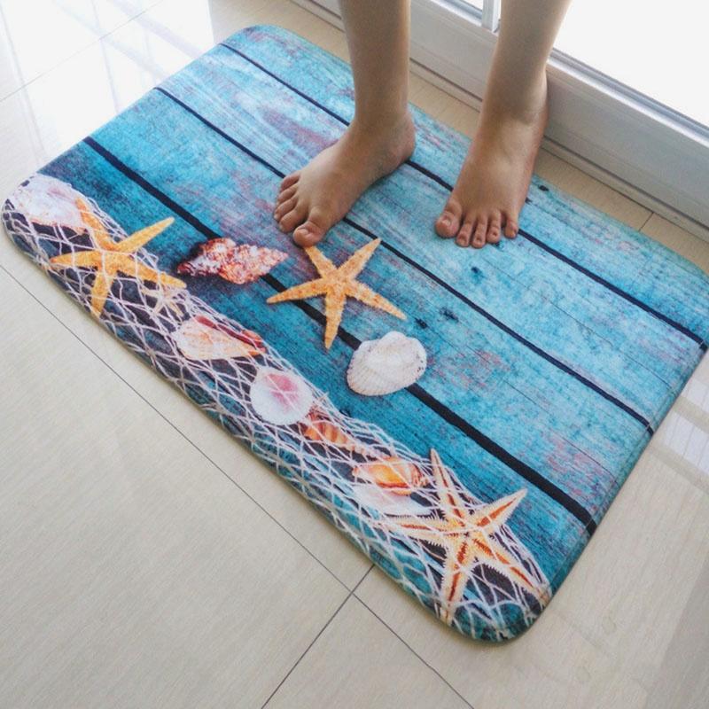 Luxurious 3pcs Beach Nonslip Bathroom Toilet Seat Cover Pedestal Rug Bath Mat Carpet Set