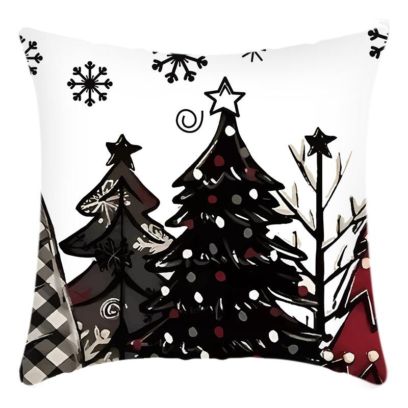 

Новые Рождественские Разноцветные Шары Рождественская Елка Санта Линейный Принт Подушка Дом Диван Наволочка 45 * 45Cm pillowcase
