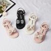 Children Fashion Casual Shoes Versatile Solid Color Houndstooth Girls Sandals Open-toe Korean Style Kids Shoes 2024 Soft Simple