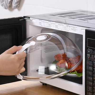 Yousheng Mikrowellen Spritzschutz für Lebensmittel 10,24 Zoll Klarer Mikrowellen Deckel mit Griff Passt auf Standard Essteller und Schüsseln BPA-frei Spülmaschinenfest