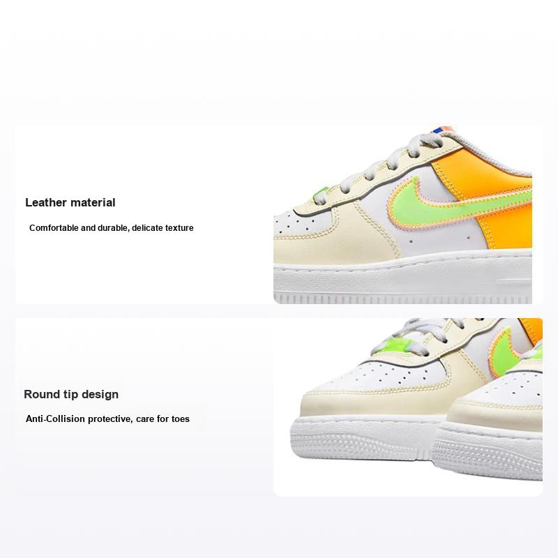 Nike Air Force 1 LV8 GS Player One - Laser Orange Kids Sneakers White Ghost-Green FB1838-131
