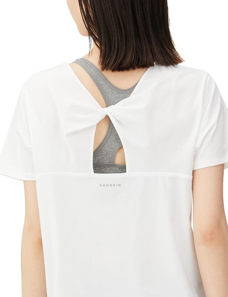 Danskin BACK CROSS Jasmine White Women's S/S TEE,