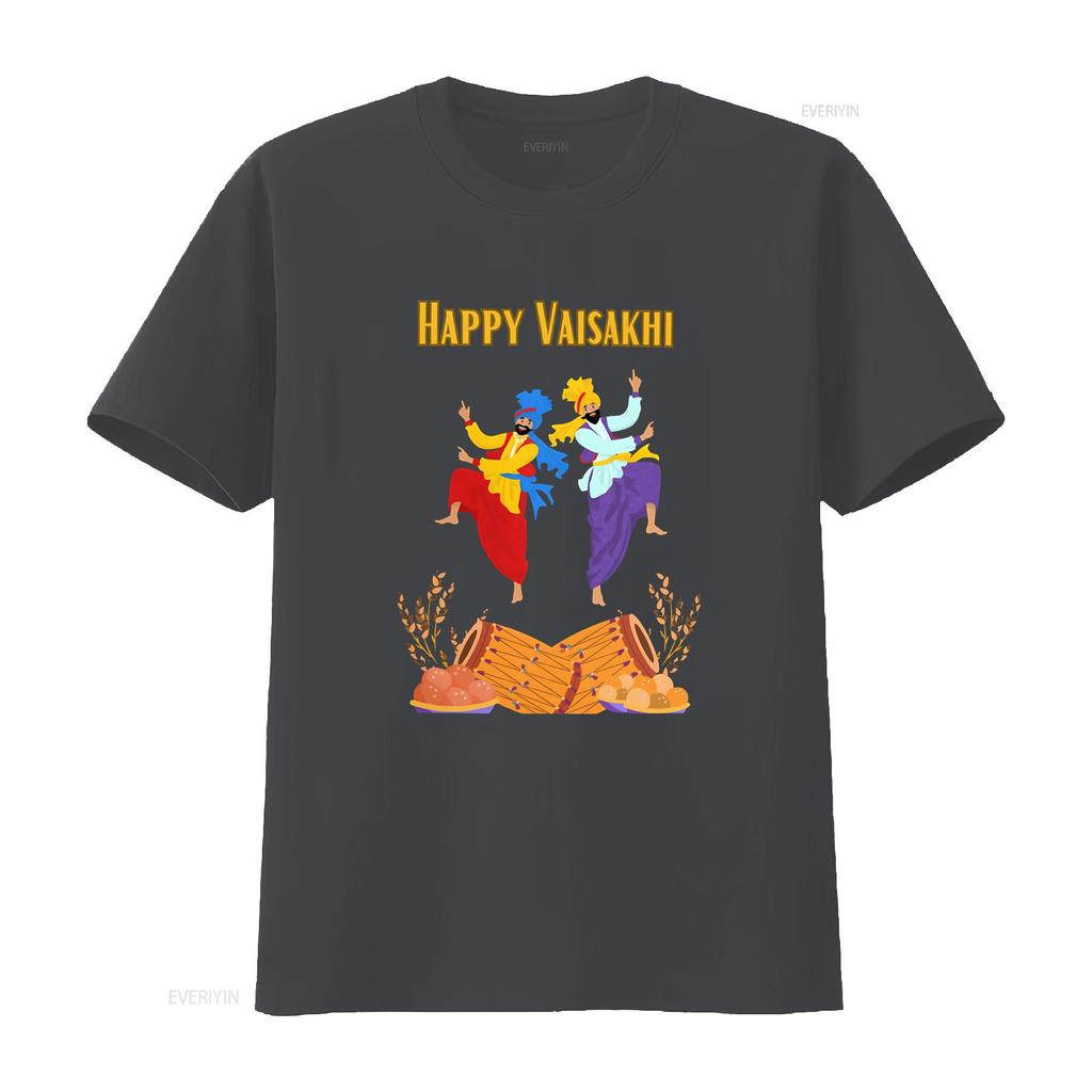Vibrant Punjabi festival T Shirt with Bhangra Dancers Cultural Celebration vintage Washed Comfortable Versatile
