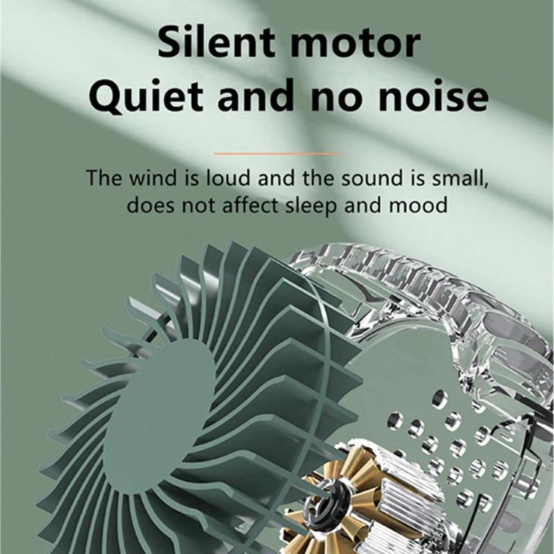 New Mini Halter Fan Usb Rechargeable Portable Waist Clip Digital Display Fan Outdoor Leafless Waist Hanging Fan