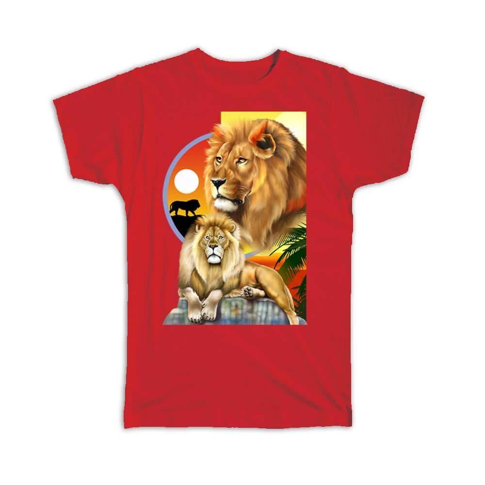 Gift T-Shirt : Lion Wild Animals Wildlife Fauna Safari Endangered Species 2XL