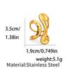 18K Gold Stainless Steel Double-Curved Geometric Ring for Women - Elegant European & American INS Style.