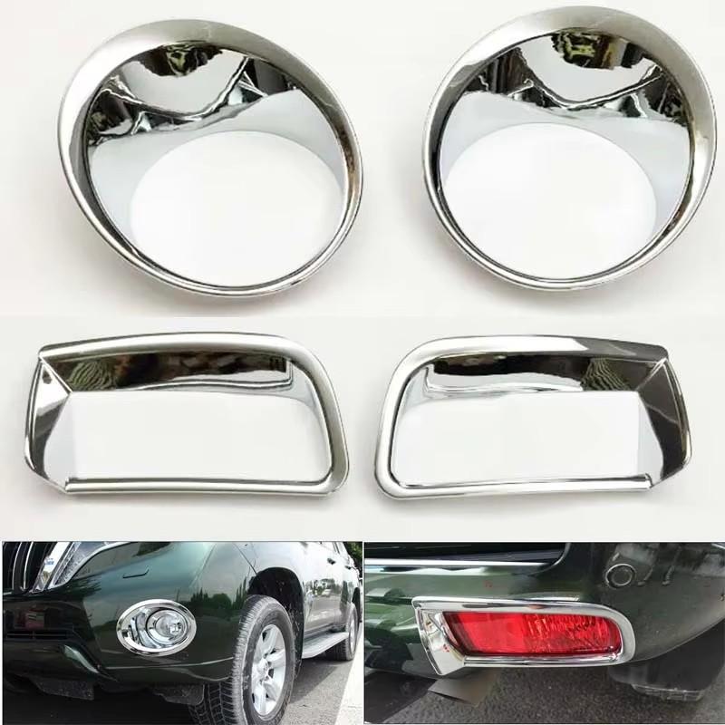 For Toyota Land Cruise Prado 2014 2015 2016 2017 ABS Chrome Rear Fog Light Lamp Trim Front Foglight Frame Cover Car Accessories