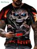 Retro skull 3D print men's T-shirt, summer street style men's top, fashionable round neck short-sleeved T-shirt, new loose fit men's clothing.
