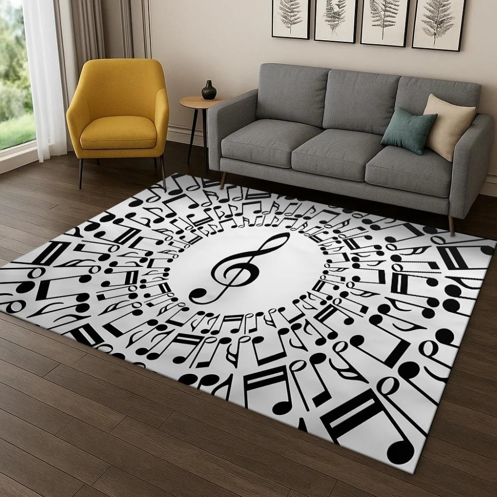 Music Note Art Carpet Rug Floor Mat for Living Room Sofa Home Bedroom Doormat Kitchen Decor Living Room Decoration Bedroom Rugs