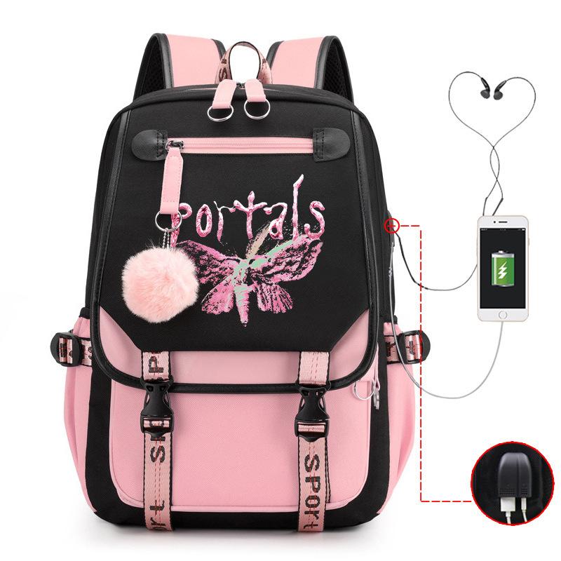 Peripheral Printed Backpack Female Fashion Student Multifunctional Casual School Bag