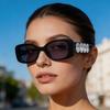 Personalized small frame women's sunglasses diamond frame sunglasses men's outdoor driving UV protection sunglasses